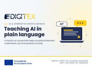 DIGITEX logo with the title "Teaching AI in plain language" and the European Union emblem with the text "Co-funded by the European Union".